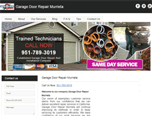 Tablet Screenshot of garagedoorrepairmurrieta.com